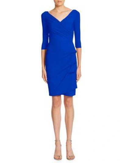 La Petite Robe Di Chiara Boni Florian Side Ruffle Dress In Blue Klein