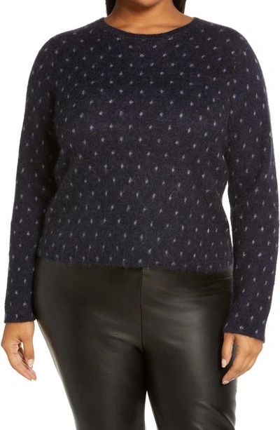 Vince Starry Dot Mohair & Alpaca Crewneck Sweater In Coastal/dusty Lavend