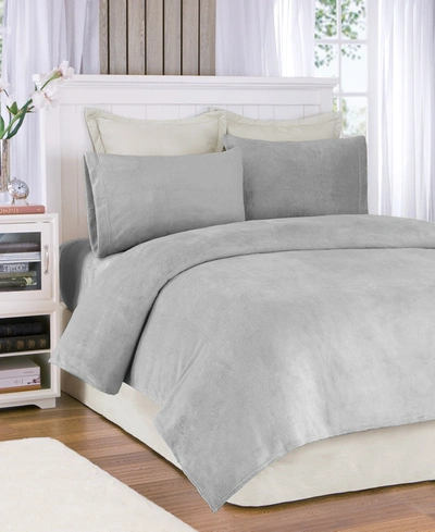 Jla Home True North By Sleep Philosophy Soloft Plush 4-pc Queen Sheet Set Bedding In Grey