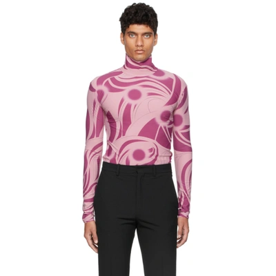 Botter Swirl Print Turtleneck In Pink