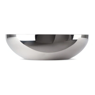 Alessi Silver Double Bowl In Stainless Steel