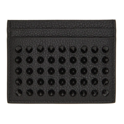 Christian Louboutin Black Stud Kios Card Holder In Black/black