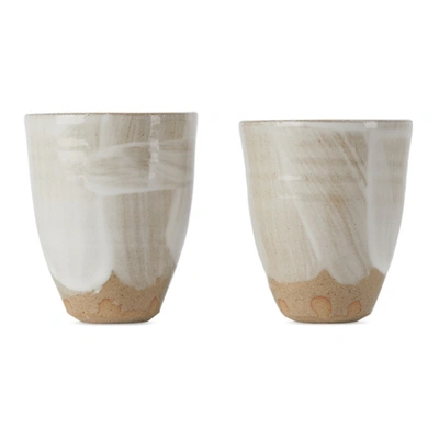 Lily Pearmain Ssense Exclusive Beige & White Canvas Cup Set