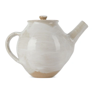 Lily Pearmain Ssense Exclusive Beige & White Teapot In Canvas