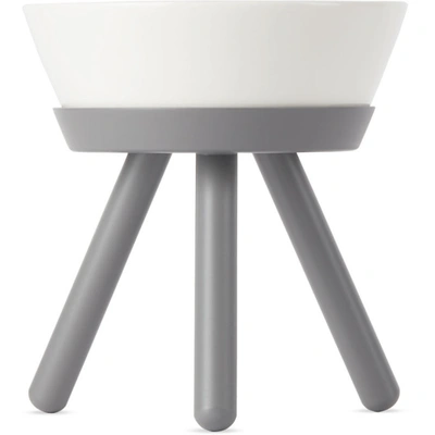 Pets So Good Grey & White Tall Oreo Table Pet Bowl In Gray White