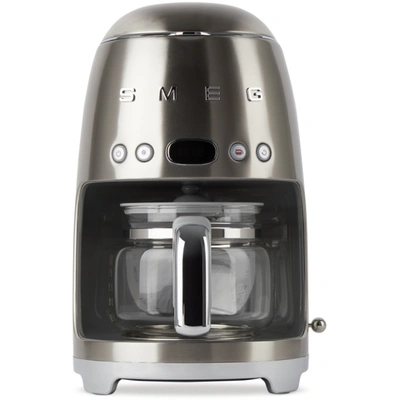 Smeg Silver Retro-style 10 Cup Coffee Machine, 1.2 L In Chrome