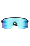 Oakley Sutro Lite 139mm Prizm™ Wrap Shield Sunglasses In Matte Black/ Prizm Sapphire