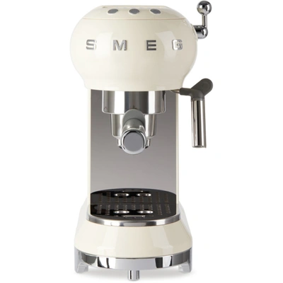 Smeg Beige Espresso Coffee Machine In Cream
