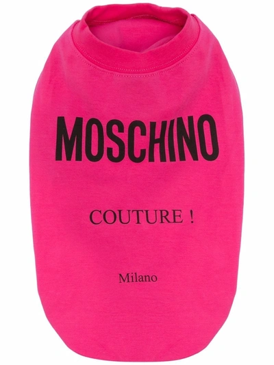 Moschino Logo-print Pet Sweater Vest In Fuchsia