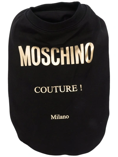 Moschino Metallic-logo Pet Vest Harness In Black