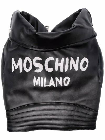 Moschino Biker-style Petvest Harness In Black