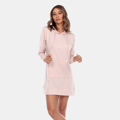 White Mark Women's Plus Size Hoodie Sweatshirt Dress In Beige