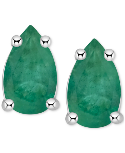 Macy's Tanzanite Pear-shape Stud Earrings (3/8 Ct. T.w.) In 14k White Gold (also In Emerald, Ruby & Sapphir