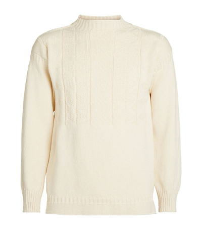 Maison Margiela Crewneck Sweater In White