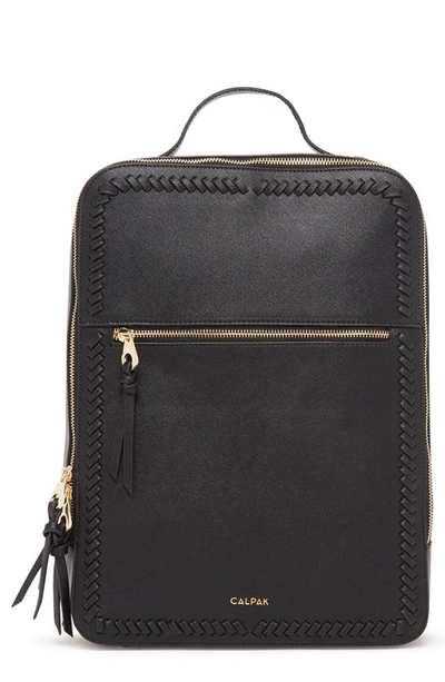 Calpak Kaya Faux Leather Laptop Backpack In Black