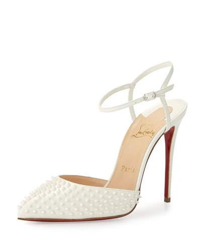 Christian Louboutin Baila Spiked Patent Leather Ankle-strap Pumps