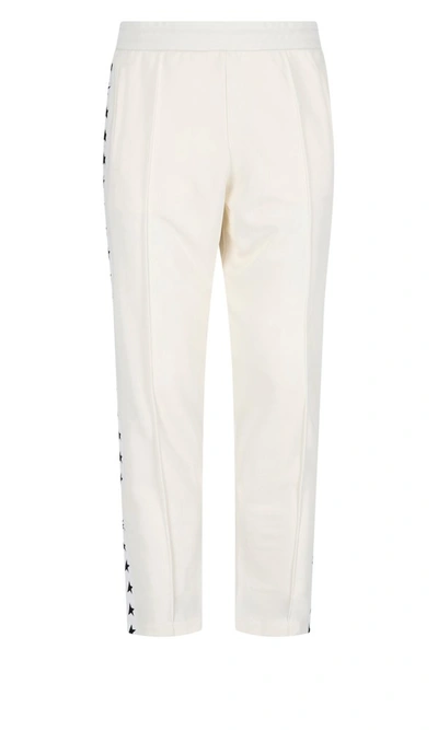 Golden Goose Deluxe Brand Star Side Tape Sweatpants In Papyrus/ Black
