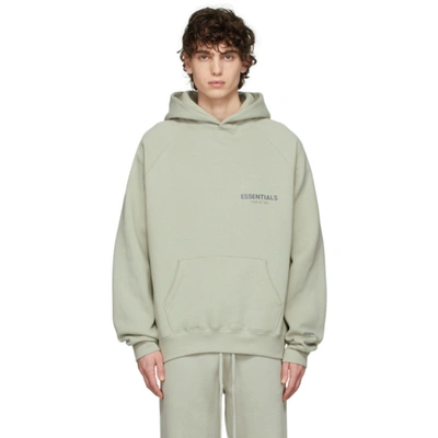 Essentials Ssense Exclusive Green Pullover Hoodie In Concrete