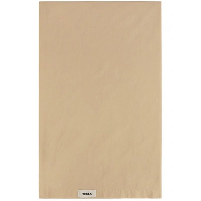 Tekla Beige Percale Flat Sheet In Sand Beige