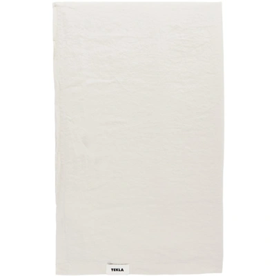Tekla Grey Linen Flat Sheet In Sand Grey