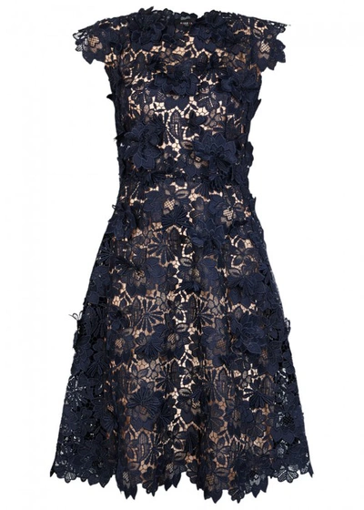 Paule Ka Navy Guipure Lace Dress