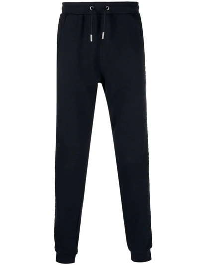 Karl Lagerfeld Cotton Elasticated Track Pants In 黑色