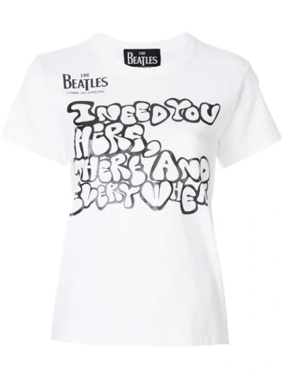 Comme Des Garçons Play The Beatles T-shirt In White