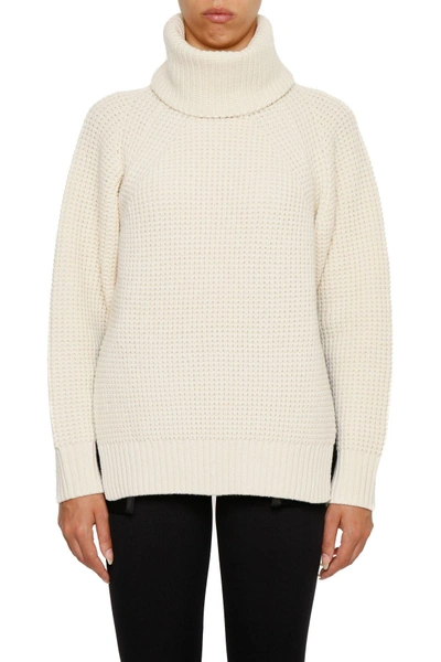 Sacai Wool Pullover In Off White Blackbianco