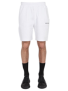 Helmut Lang Bermuda With Logo Print In White