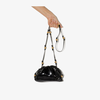 Bottega Veneta Black The Mini Pouch Patent Leather Clutch Bag