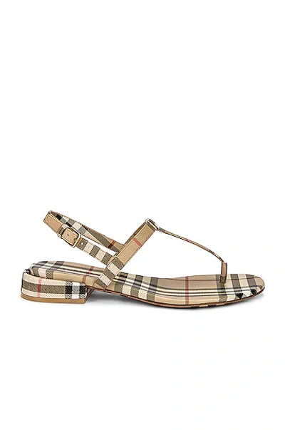 Burberry Vintage Check Thong-strap Sandals In Beige