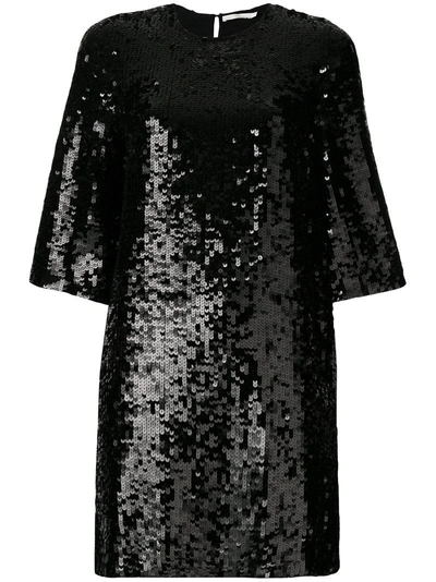 Amen Sequined Embroidery Dress In Nero