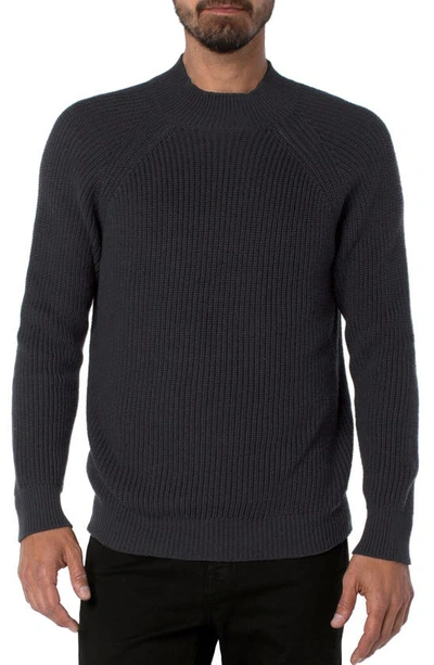 Liverpool Los Angeles Mock Neck Sweater In Charcoal