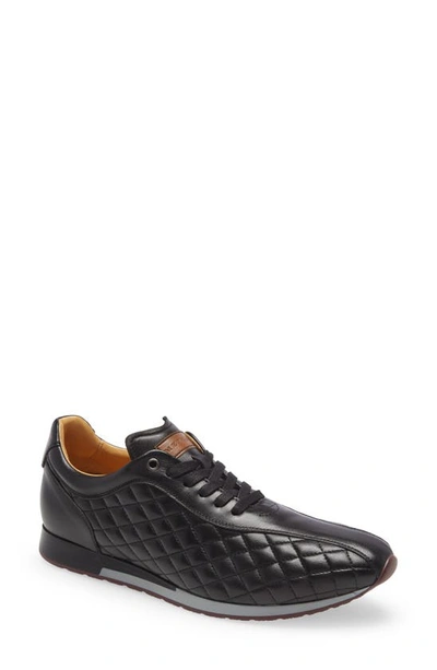 Mezlan Quilted Leather Sneaker In Black