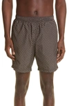 Alexander Mcqueen Skull Swim Trunks In Nero Beige