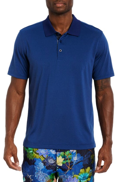 Robert Graham Elbridge Short Sleeve Performance Polo In Navy