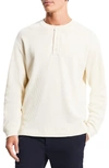 Theory Balena Cotton Blend Waffle Knit Henley In Ivory