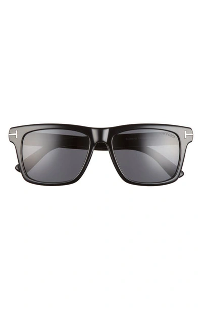 Tom Ford 56mm Square Sunglasses In Sblk/ Smk