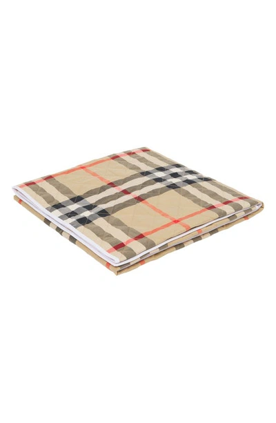 Burberry Kid's Teri Diamond-quilted Check Blanket In Archive Beige Ip