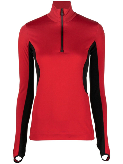 Moncler Polartec Technic Jersey Top In Red