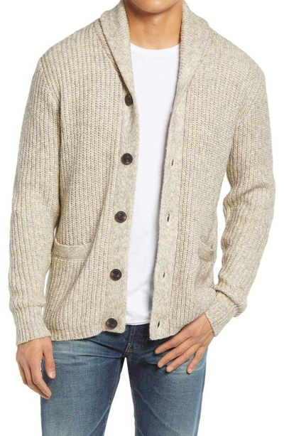 Schott Heavyweight Shawl Collar Cardigan In Limestone