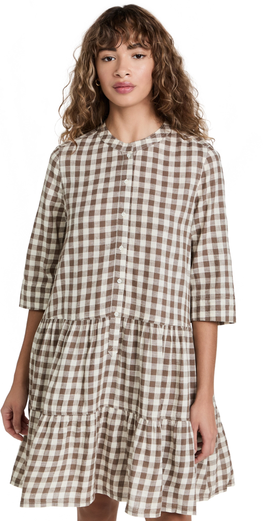 Apiece Apart Maurino Drop Waist Gingham Mini Dress | ModeSens