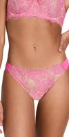 Skarlett Blue Women's Entice Eyelash Lace Trim Thong 371143 In Flamingo / Boudoir