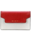 Marni Red + Pelican Saffiano Wallet
