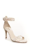 L'agence Gisele Metallic Snake-embossed Leather Sandals In Natural