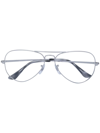 Ray Ban Aviator Shaped Glasses In Metallic