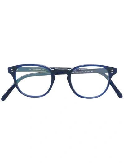 Oliver Peoples 'fairmont' Square Frame Glasses In Blue