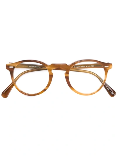 Oliver Peoples Gregory Peck Glasses In Brown