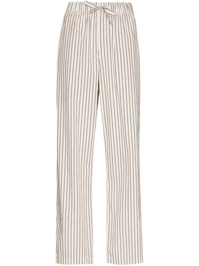 Tekla Stripe-pattern Pajama Trousers In Cream