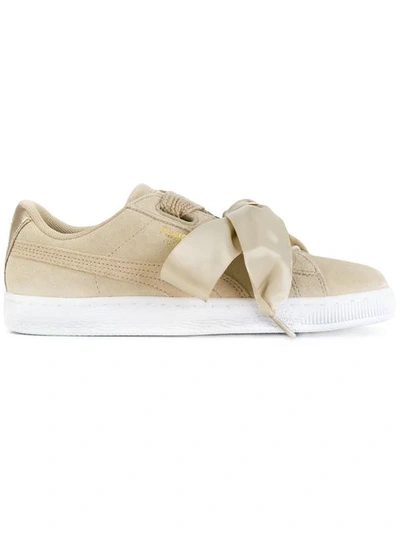 Puma Basket Heart Suede Sneakers In Neutrals